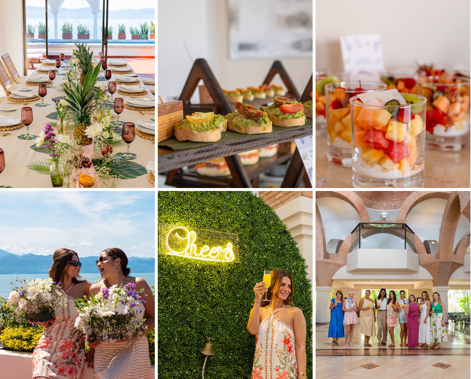 Brunch in the Presidential Suite at Velas Vallarta, with flower arranging on the terrace